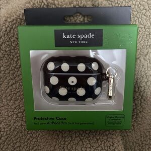 Kate Spade Black and Cream Polka Dot AirPods Pro Case